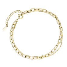 Silver (925) gold-plated double chain bracelet