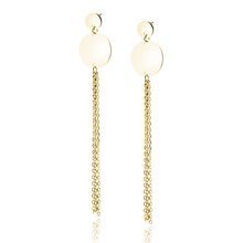 Silver (925) gold-plated earrings - circles with chains