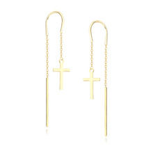 Silver (925) gold-plated earrings - crosses