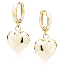 Silver (925) gold-plated earrings hoop with heart