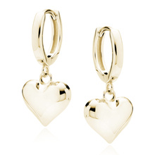 Silver (925) gold-plated earrings hoop with heart