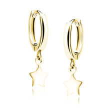 Silver (925) gold-plated earrings hoop with star