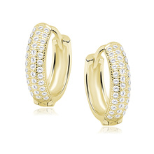 Silver (925) gold-plated earrings hoop with zirconia