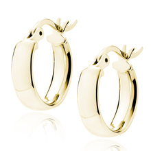 Silver (925) gold-plated earrings hoops - highly polished