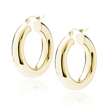 Silver (925) gold-plated earrings hoops - highly polished