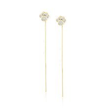 Silver (925) gold-plated earrings - paws with white zirconias