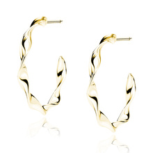 Silver (925) gold-plated earrings - twisted circles