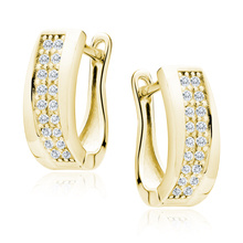 Silver (925) gold-plated earrings white zirconia