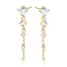 Silver (925) gold-plated earrings with white zirconias