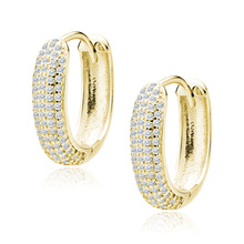 Silver (925) gold-plated earrings with white zirconias