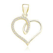 Silver (925) gold-plated heart pendant with zirconia