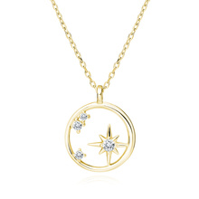 Silver (925) gold-plated necklace Northern Star in circle