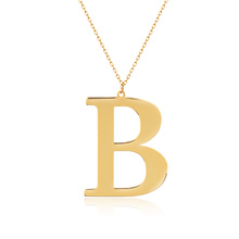 Silver (925) gold-plated necklace - letter B