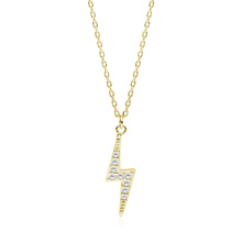 Silver (925) gold-plated necklace - lightning with zirconias