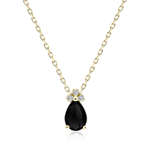 Silver (925) gold-plated necklace with black zirconia
