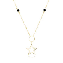 Silver (925) gold-plated necklace with star and black spinels