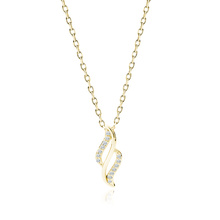 Silver (925) gold-plated necklace with white zirconias