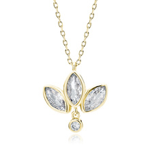 Silver (925) gold-plated necklace with white zirconias