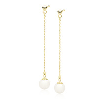 Silver (925) gold-plated pearl earrings