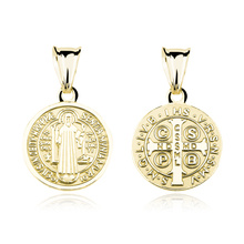 Silver (925) gold-plated pendant - Saint Benedict