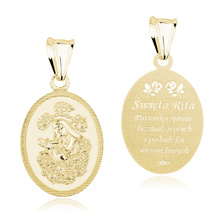 Silver (925) gold-plated pendant - Saint Rita