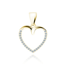 Silver (925) gold-plated pendant heart with white zirconias