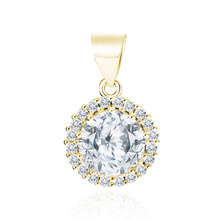 Silver (925) gold-plated pendant with white zirconias