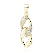 Silver (925) gold-plated pendant with white zirconias