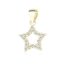 Silver (925) gold-plated star pendant with zirconia