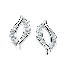 Silver (925) impressive earrings with white zirconias