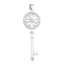 Silver (925) key pendant with zirconia