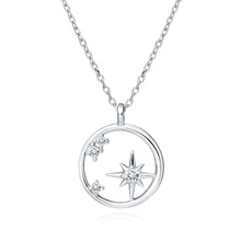 Silver (925) necklace Northern Star in circle