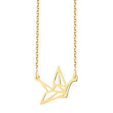 Silver (925) necklace - Origami dove gold-plated
