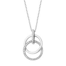 Silver (925) necklace - cirlces with zirconia