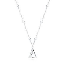 Silver (925) necklace - letter A on chain with balls