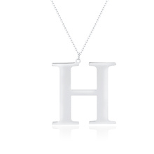 Silver (925) necklace - letter H