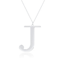 Silver (925) necklace - letter J