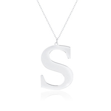 Silver (925) necklace - letter S