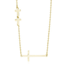 Silver (925) necklace with gold-plated crosses