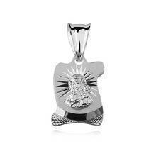 3789 - Silver (925) paper scroll pendant Virgin Mary / Black