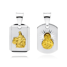 Silver (925) pendant - Jesus Christ / Scapular Mary, gold-plated