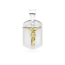 Silver (925) pendant - Jesus Christ on cross, gold-plated