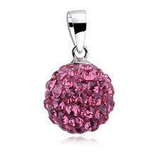 Silver (925) pendant disco ball 10mm rose