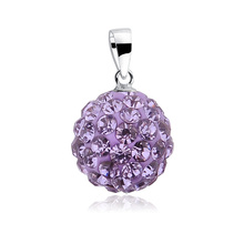 Silver (925) pendant disco ball 12mm violet