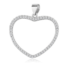 Silver (925) pendant - heart with zirconia