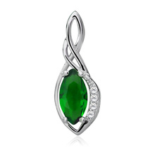 Silver (925) pendant with emerald zirconia