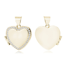 Silver (925) polished gold-plated pendant - heart shaped locket