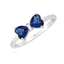 Silver (925) ring - bow with sapphire zirconia