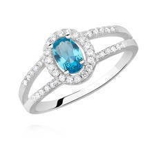 Silver (925) ring with aquamarine zirconia