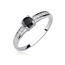 Silver (925) ring with black & white zirconia